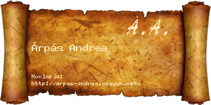 Árpás Andrea névjegykártya